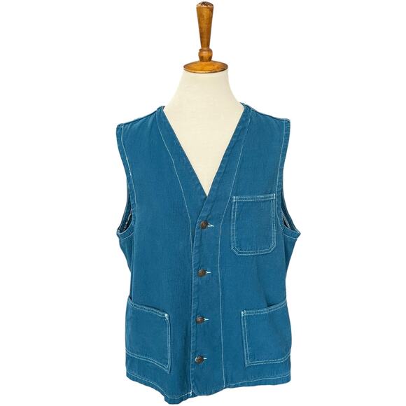Urban Outfitters Urban Renewal Coastal Granola Girl Button Front Vest Size Large - Picture 1 of 7
